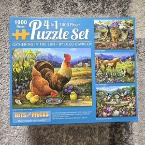 Bits And Pieces 1000 Piece Puzzles 4-in-1 Puzzle Set